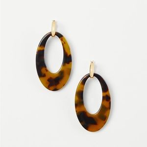 Ann Taylor Tortoiseshell drop hoop earrings